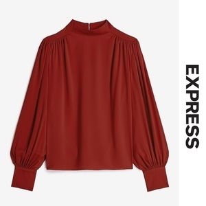 NWT Mock Neck Balloon Sleeve Blouse | Small